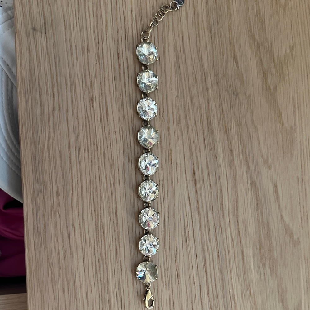Stella & Dot Gold Bracelet with Clear Stones
